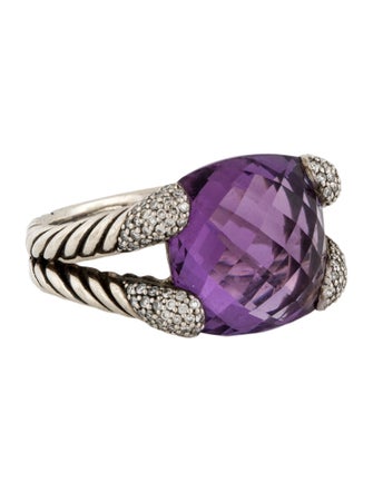 David Yurman Amethyst & Diamond Willow Cocktail Ring