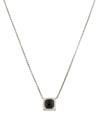 David Yurman Onyx & Diamond Chatelaine Pendant Necklace