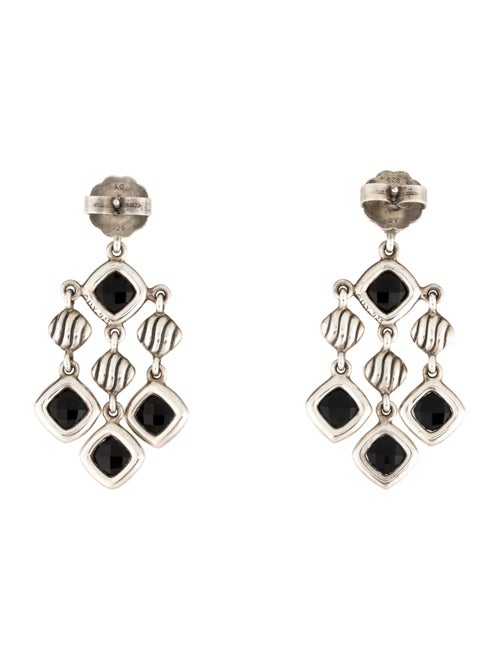 David Yurman Onyx Sculpted Cable Chandelier Earrings
