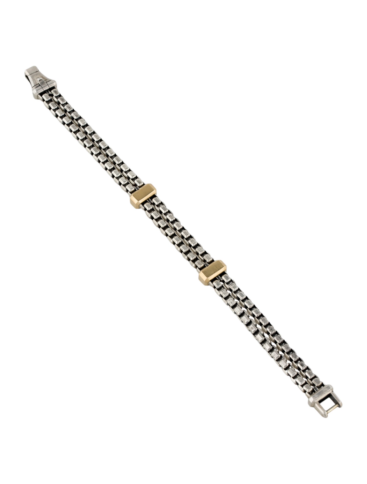 David Yurman Two-Tone Double Box Chain Bracelet