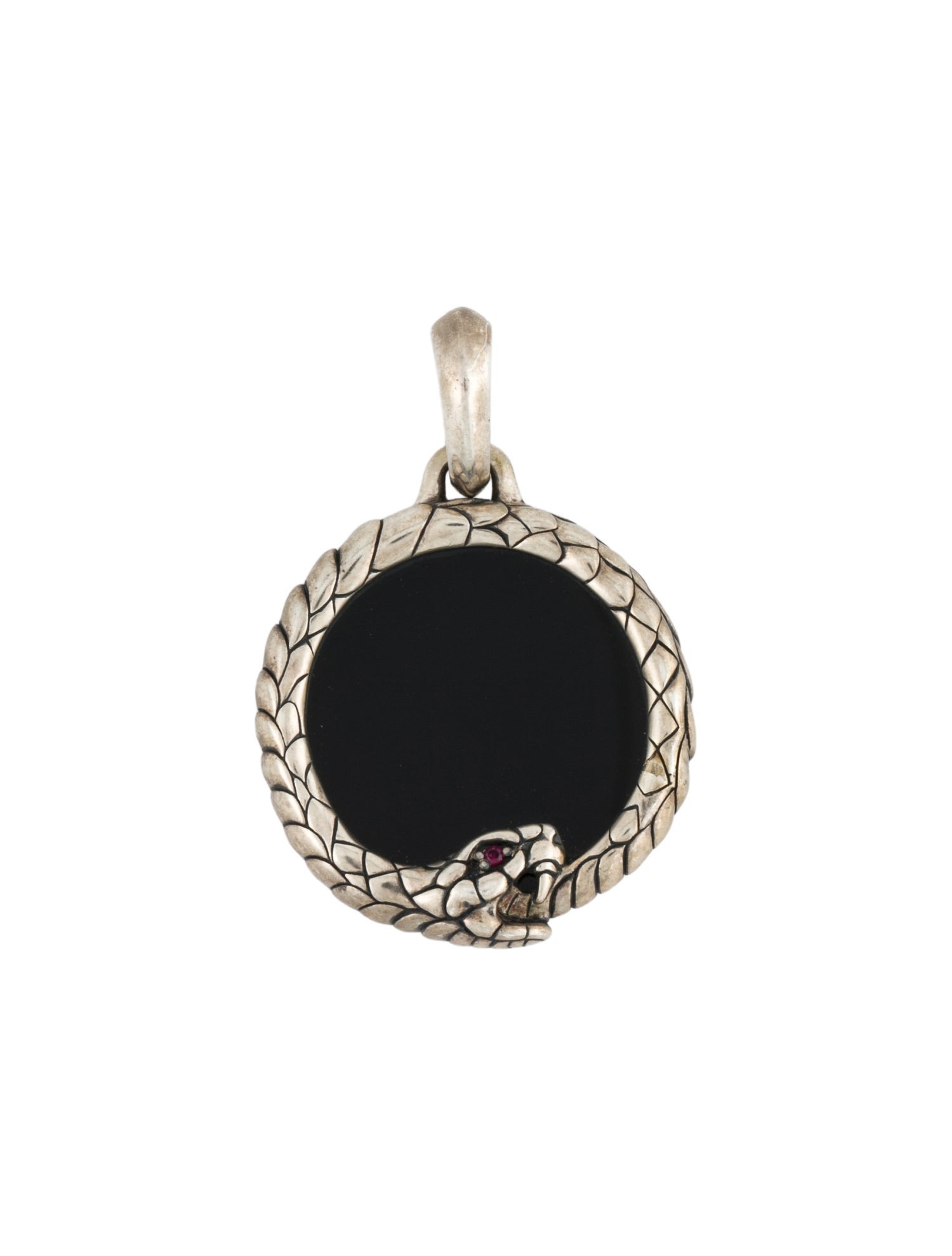 David Yurman Onyx & Ruby Cairo Ouroboros Amulet Pendant