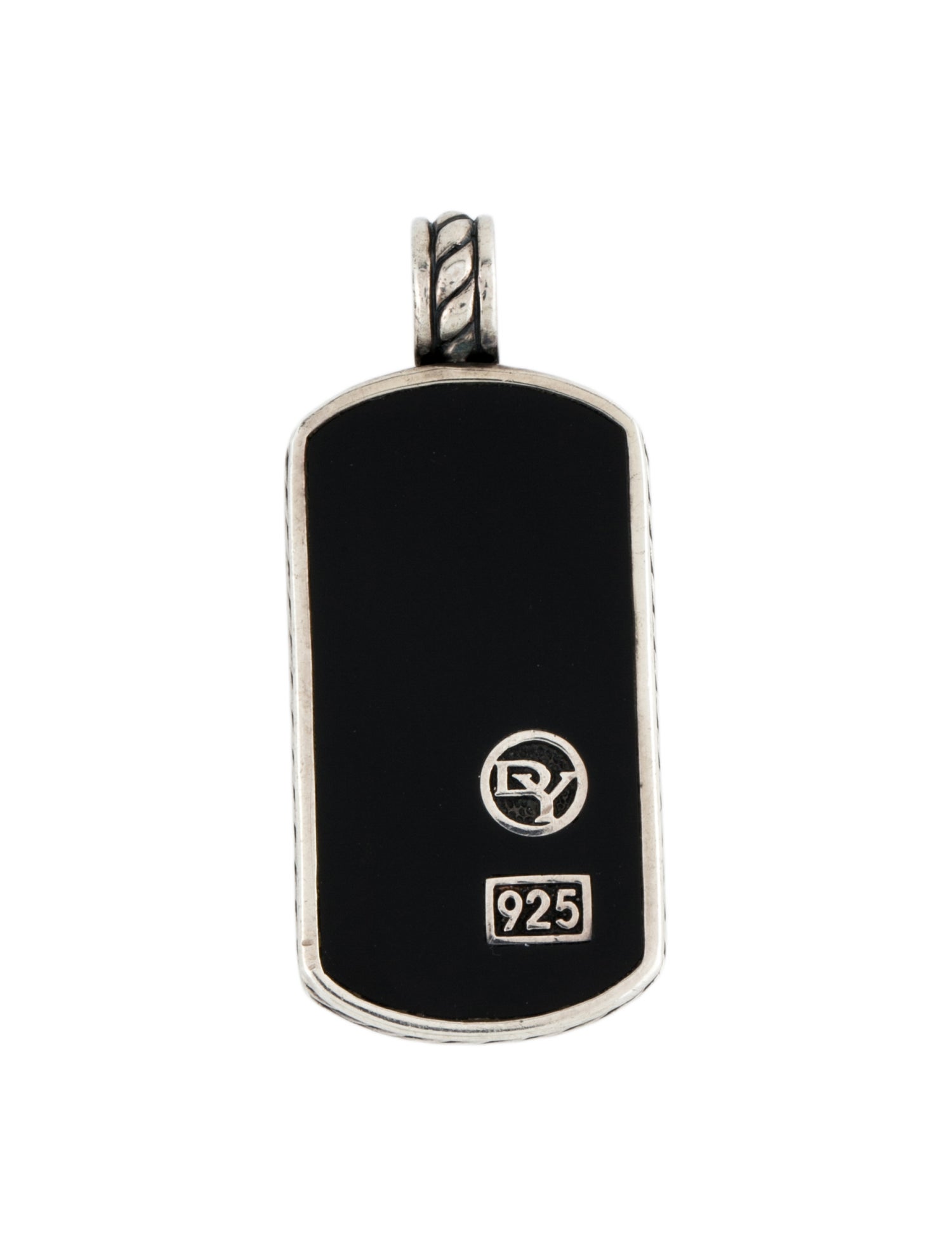 David Yurman Onyx Dog Tag Pendant
