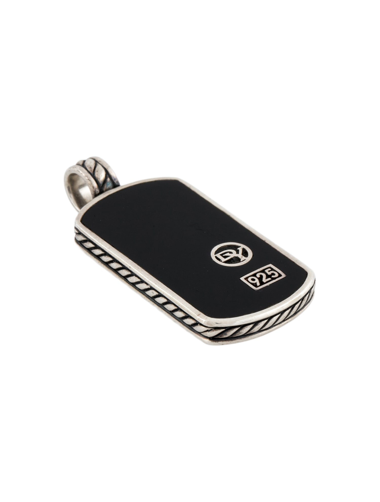 David Yurman Onyx Dog Tag Pendant