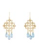 David Yurman 18K Topaz & Diamond Quatrefoil Chandelier Earrings