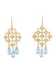 David Yurman 18K Topaz & Diamond Quatrefoil Chandelier Earrings