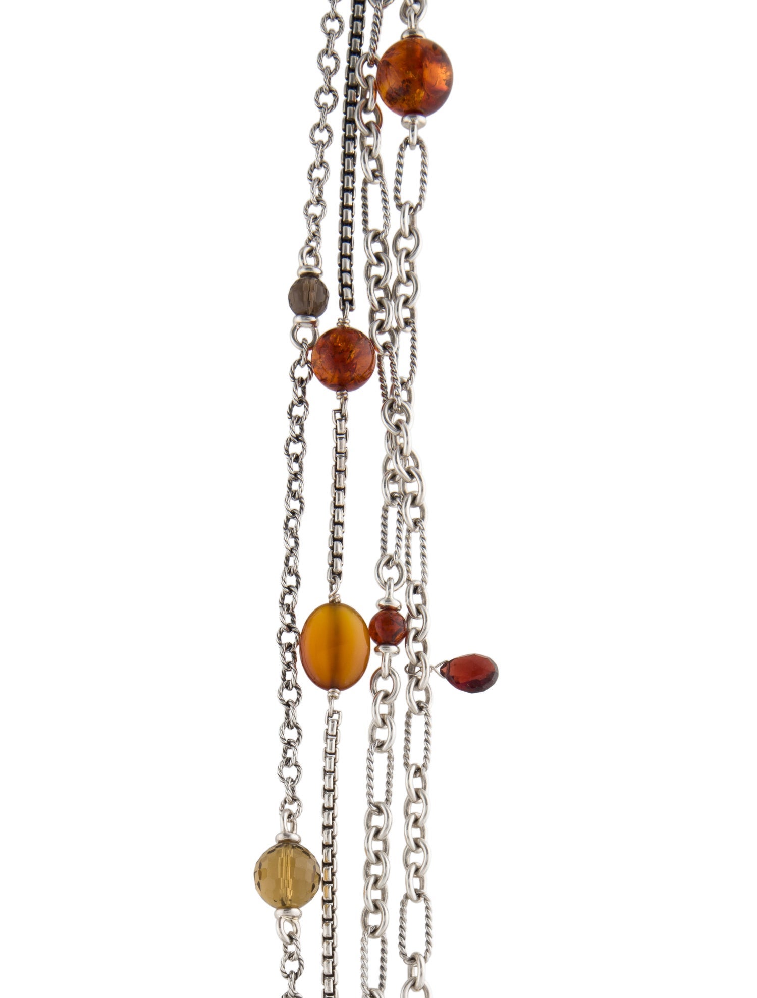 David Yurman Multistone 4 Row Mixed Chain Necklace