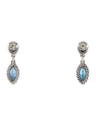 David Yurman Mother of Pearl, Topaz Doublet & Topaz Drop Earrings