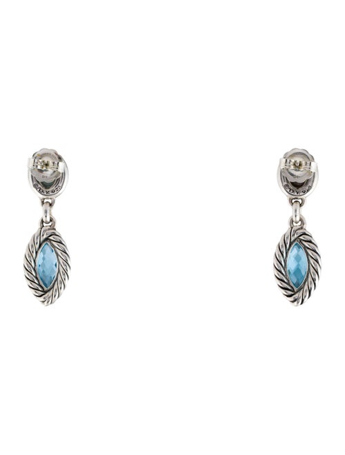 David Yurman Mother of Pearl, Topaz Doublet & Topaz Drop Earrings