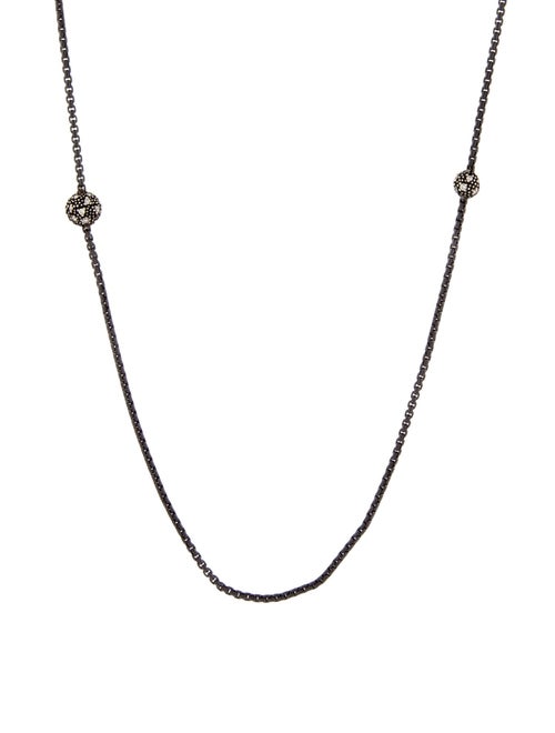 David Yurman Diamond Midnight Melange Station Necklace