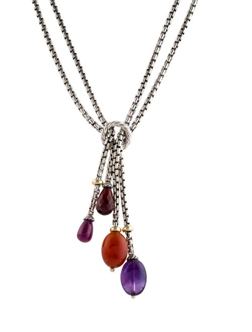 David Yurman Multi-Stone Renaissance Tassel Necklace