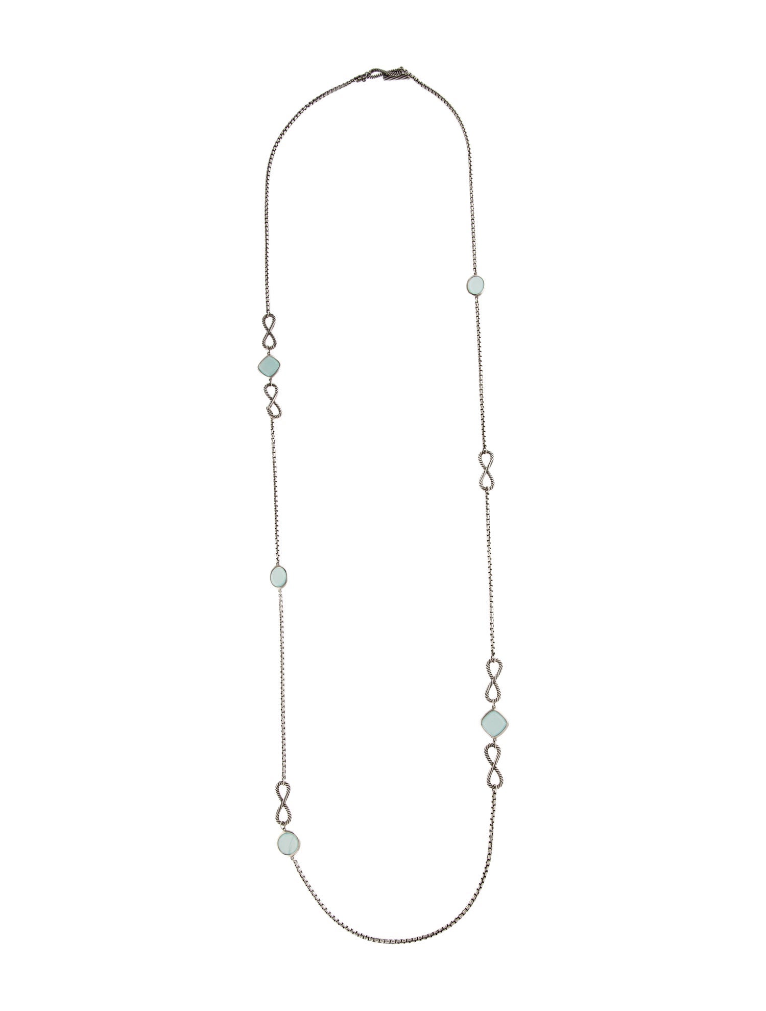 David Yurman Chalcedony Infinity Link Station Necklace