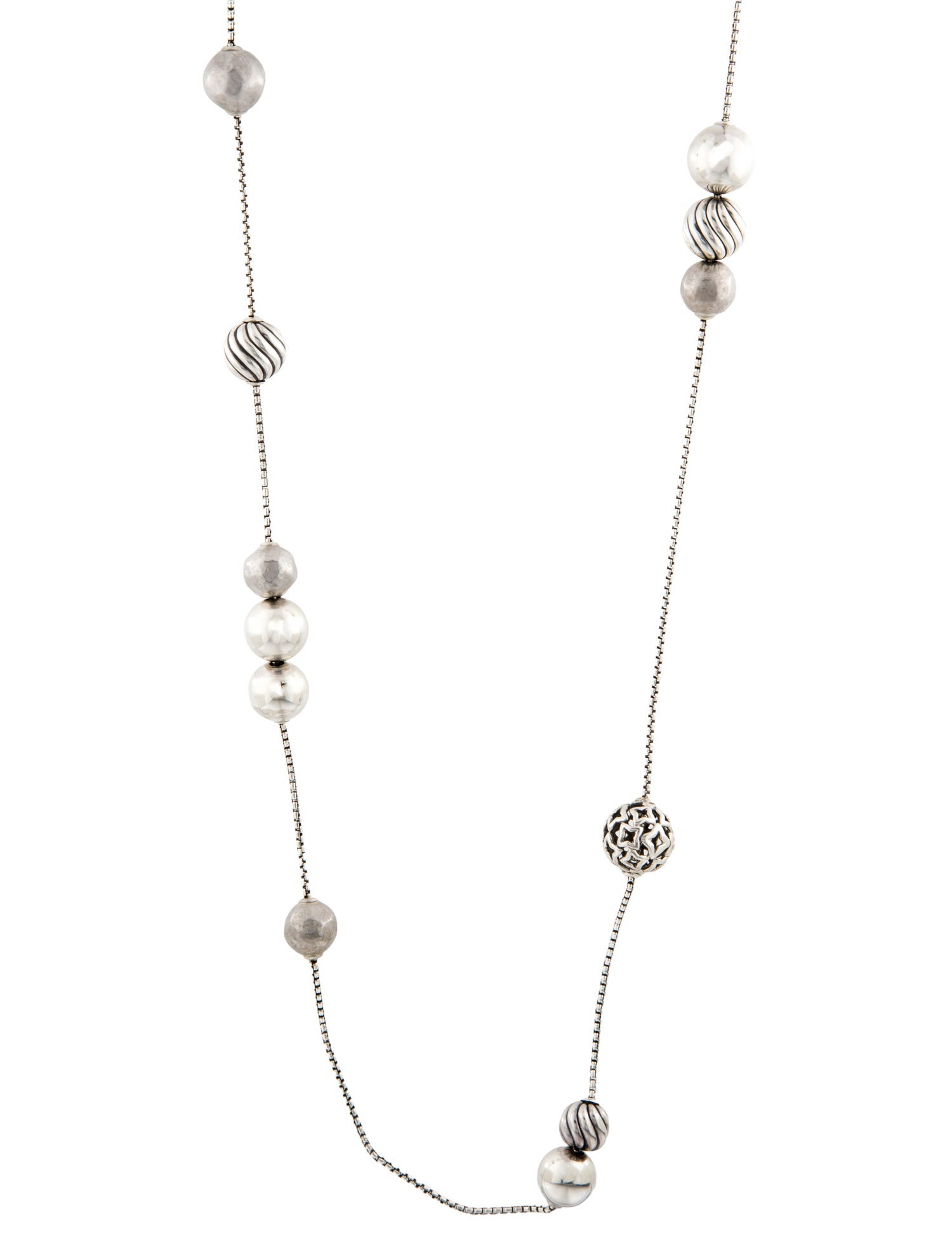 David Yurman Quatrefoil Bead Station Necklace