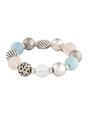 David Yurman Aquamarine & Rose Quartz Elements Bracelet
