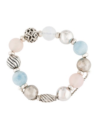 David Yurman Aquamarine & Rose Quartz Elements Bracelet