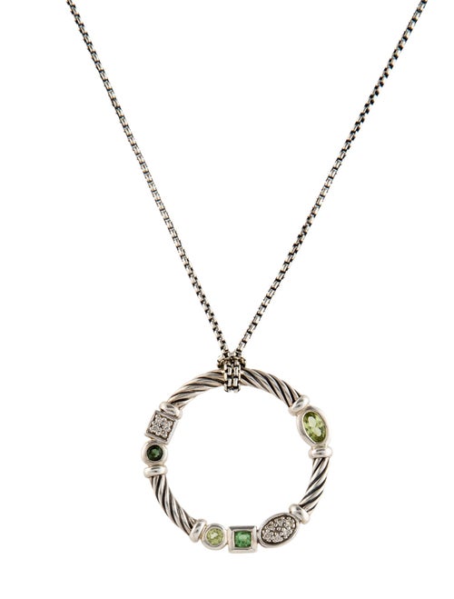 David Yurman Tourmaline, Peridot & Diamond Confetti Pendant Necklace