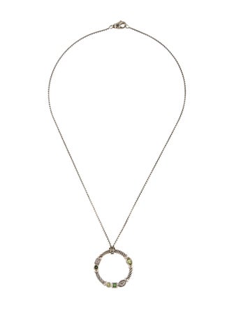 David Yurman Tourmaline, Peridot & Diamond Confetti Pendant Necklace