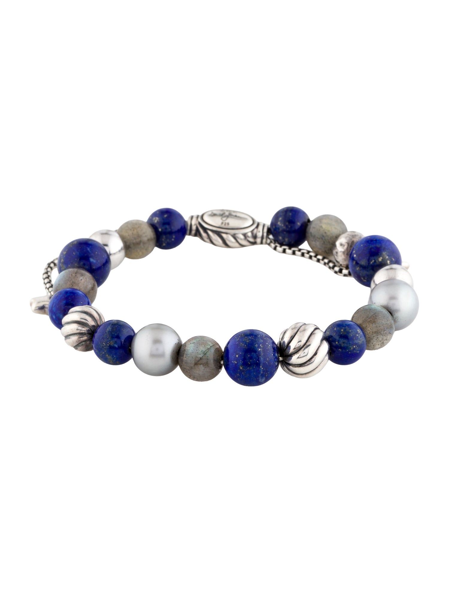 David Yurman Pearl, Lapis Lazuli & Labradorite Spiritual Bead Bracelet