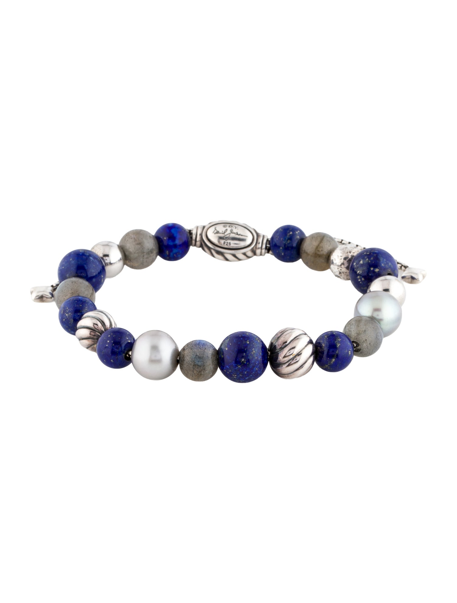 David Yurman Pearl, Lapis Lazuli & Labradorite Spiritual Beads Bracelet