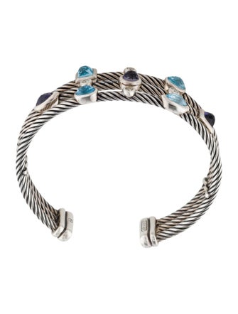 David Yurman Topaz, Iolite & Diamond Three Row Confetti Bracelet