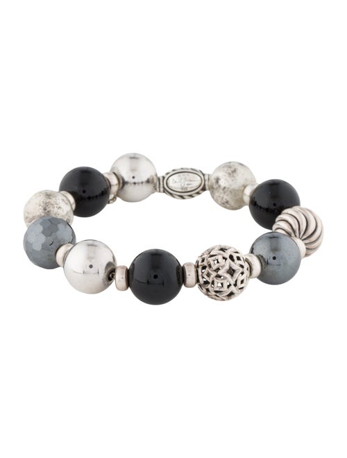 David Yurman Onyx & Hematine Bead Bracelet