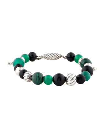 David Yurman Onyx, Malachite & Dyed Chalcedony Spiritual Bead Bracelet