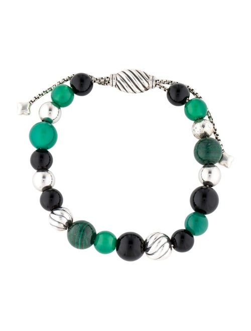 David Yurman Onyx, Malachite & Dyed Chalcedony Spiritual Bead Bracelet