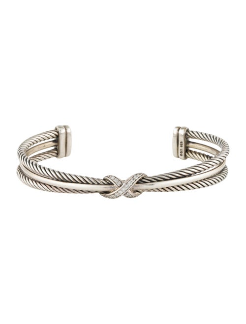 David Yurman Diamond X Crossover Cuff Bracelet