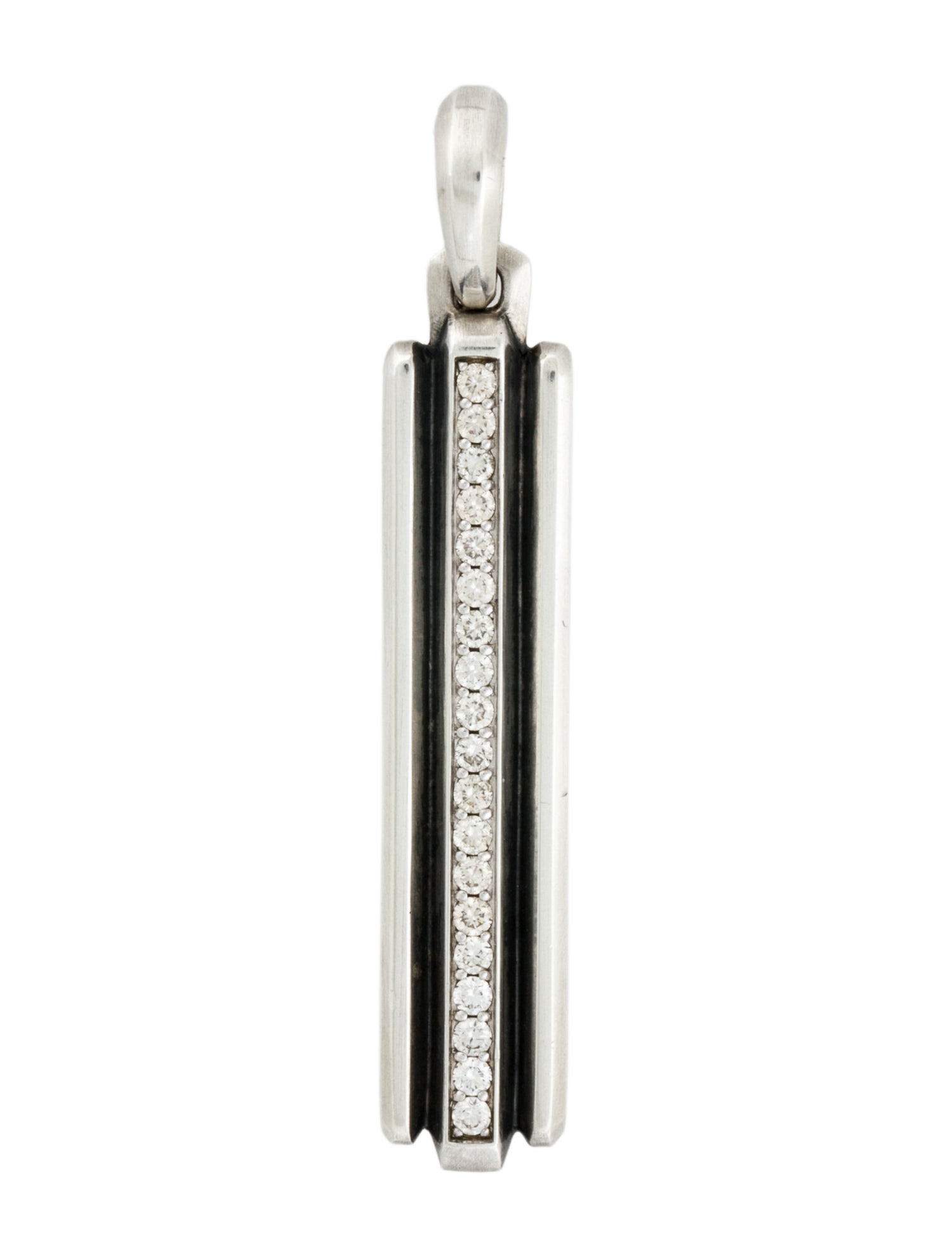 David Yurman Diamond Deco Ingot Tag Pendant