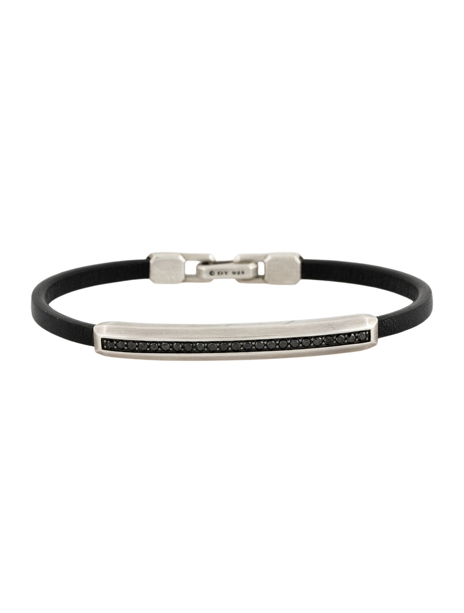 David Yurman Leather & Diamond Pavé ID Bracelet