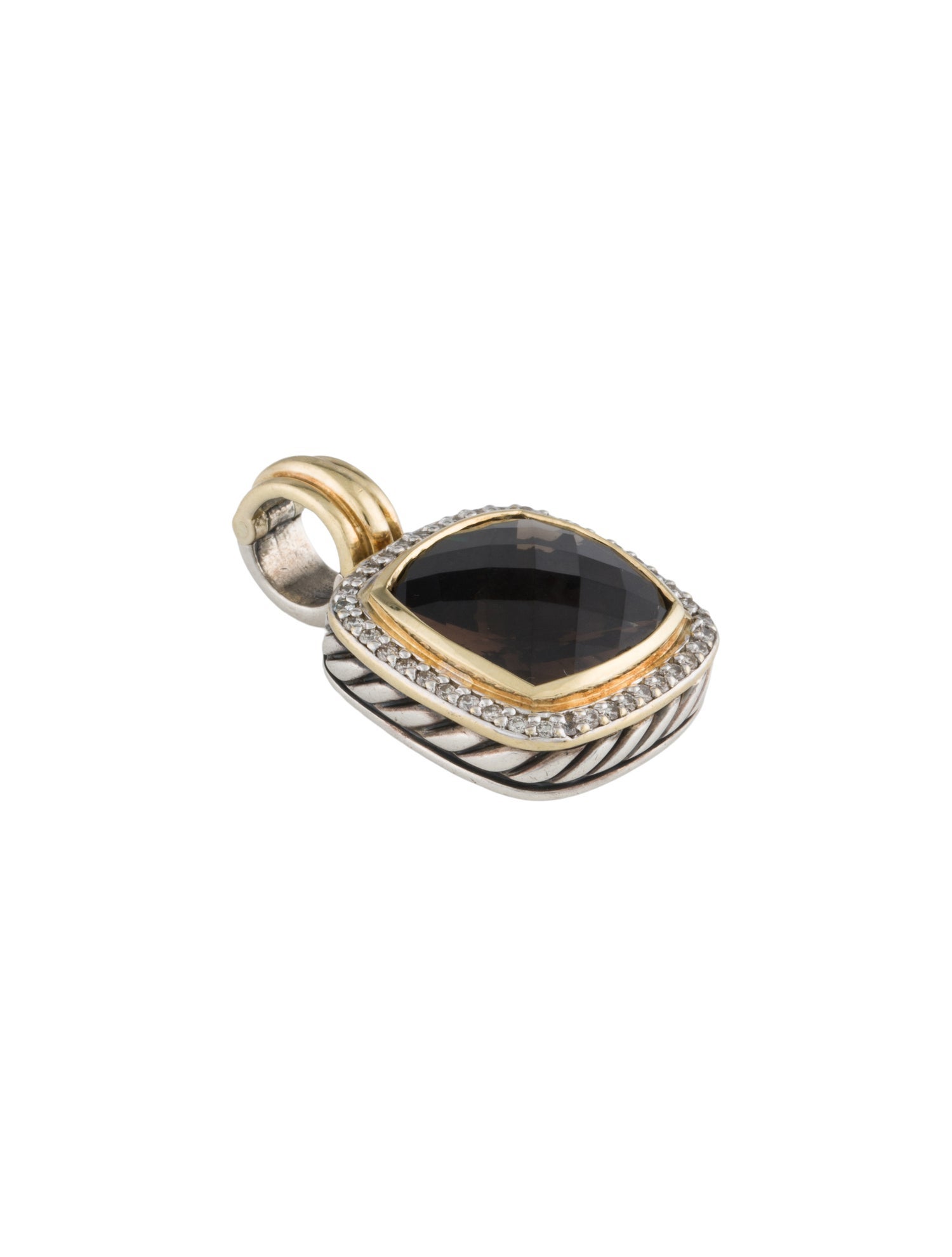 David Yurman Smoky Quartz & Diamond Albion Enhancer Pendant