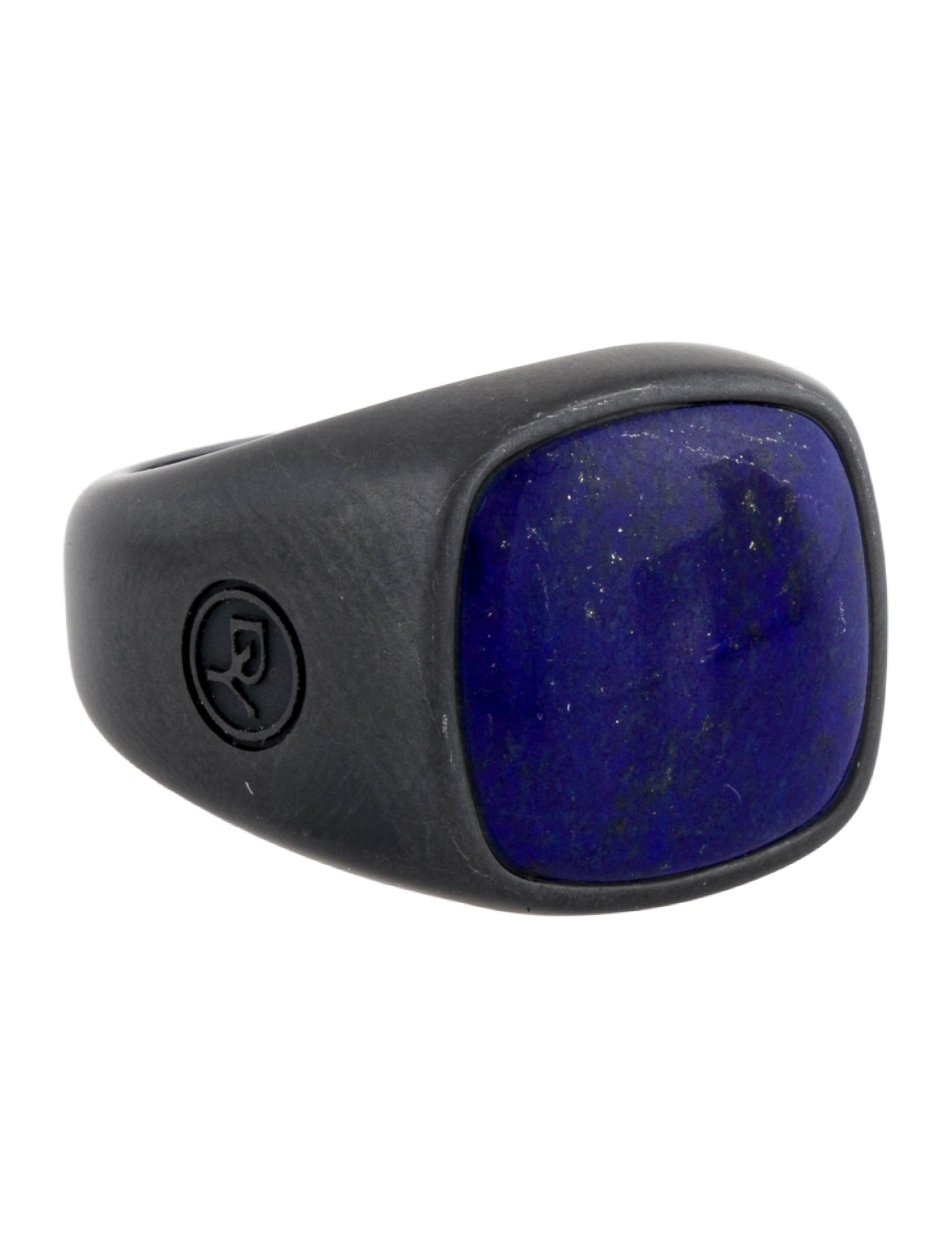 David Yurman Titanium Lapis Lazuli Signet ring