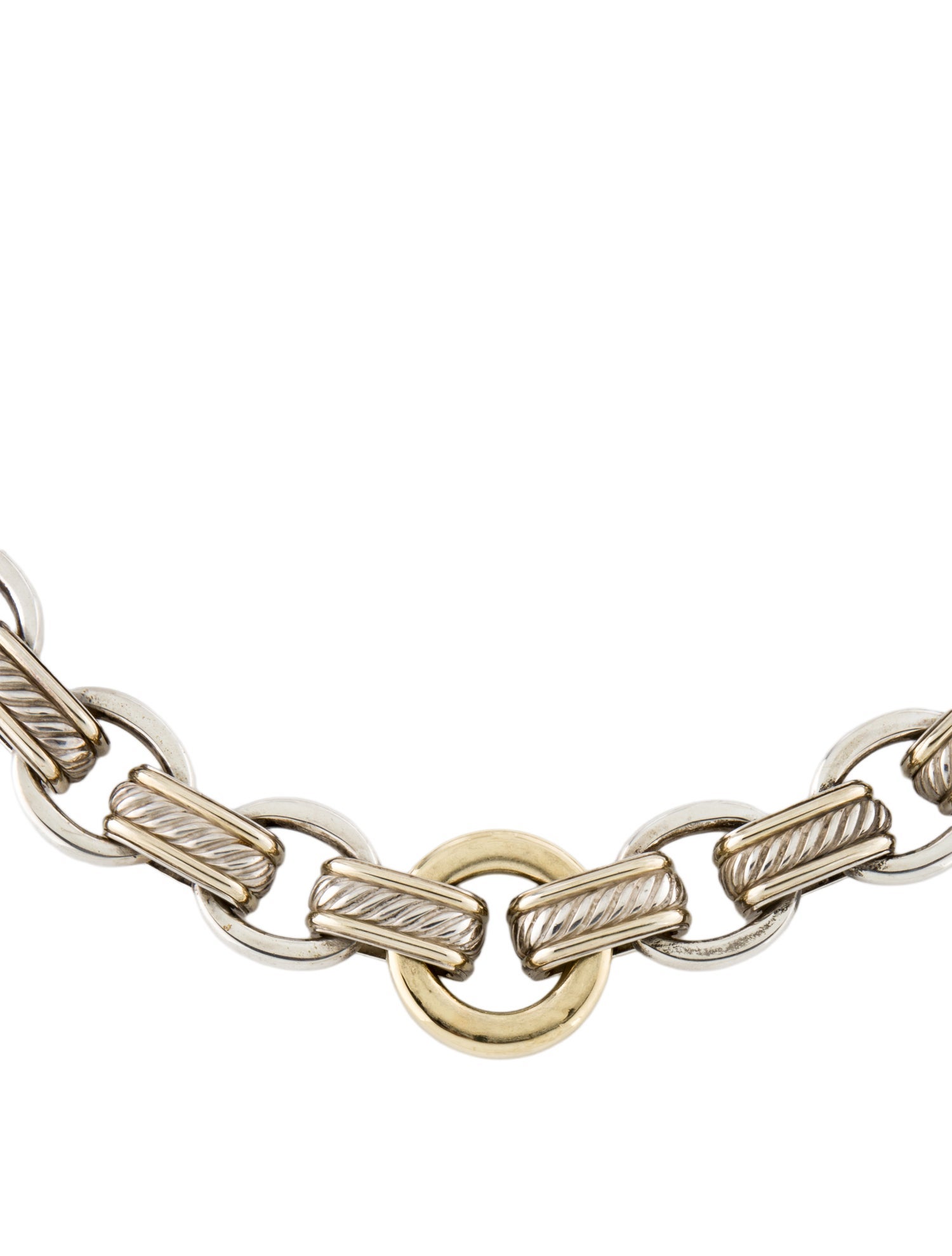 David Yurman Two-Tone Cable Link Necklace