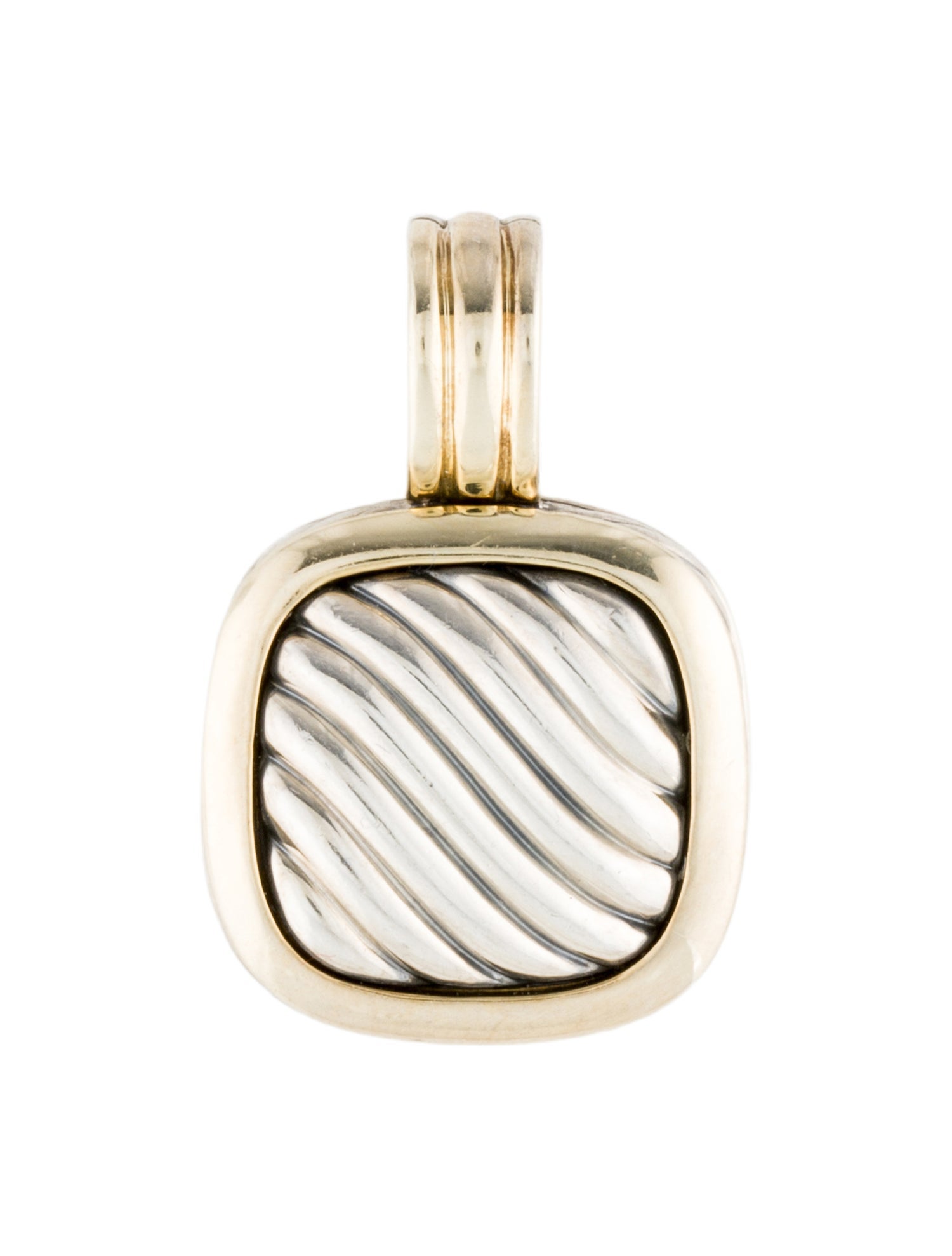 David Yurman Two-Tone Square Cable Albion Pendant