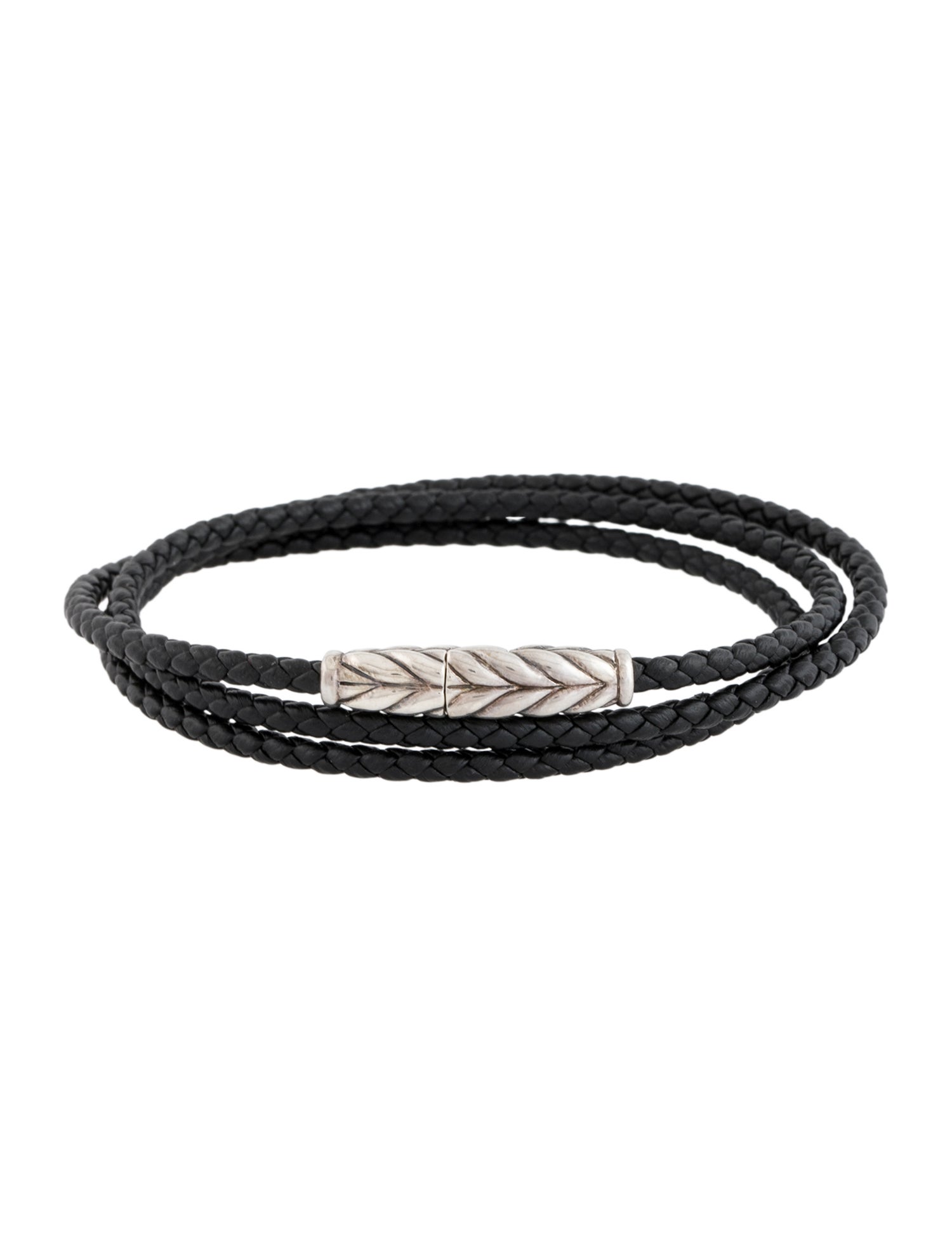 David Yurman Chevron Leather Triple Wrap Bracelet