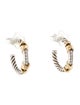 David Yurman Two-Tone Diamond Petite Helena Wrap Hoop Earrings