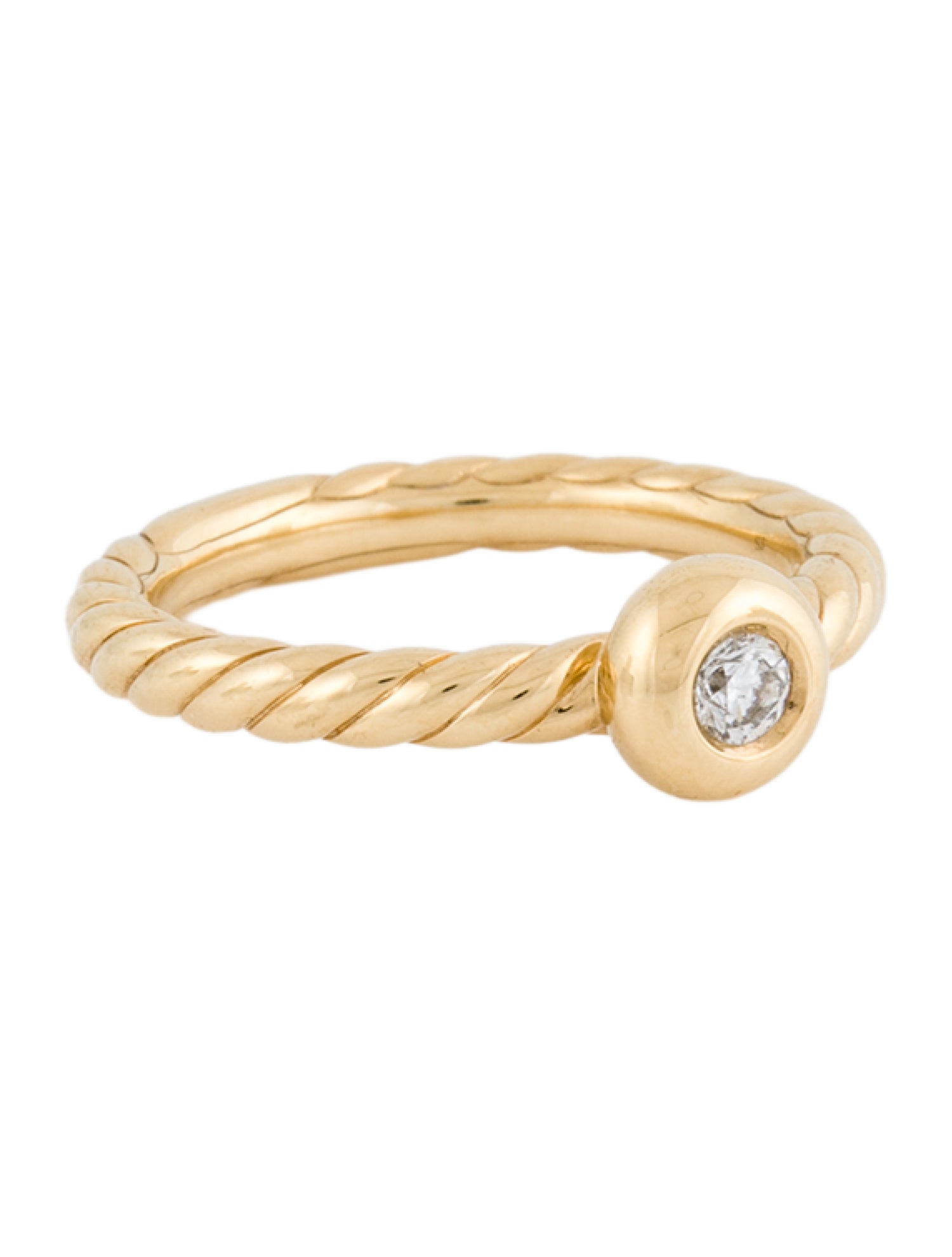 David Yurman 18K Diamond Petite Cable Ring