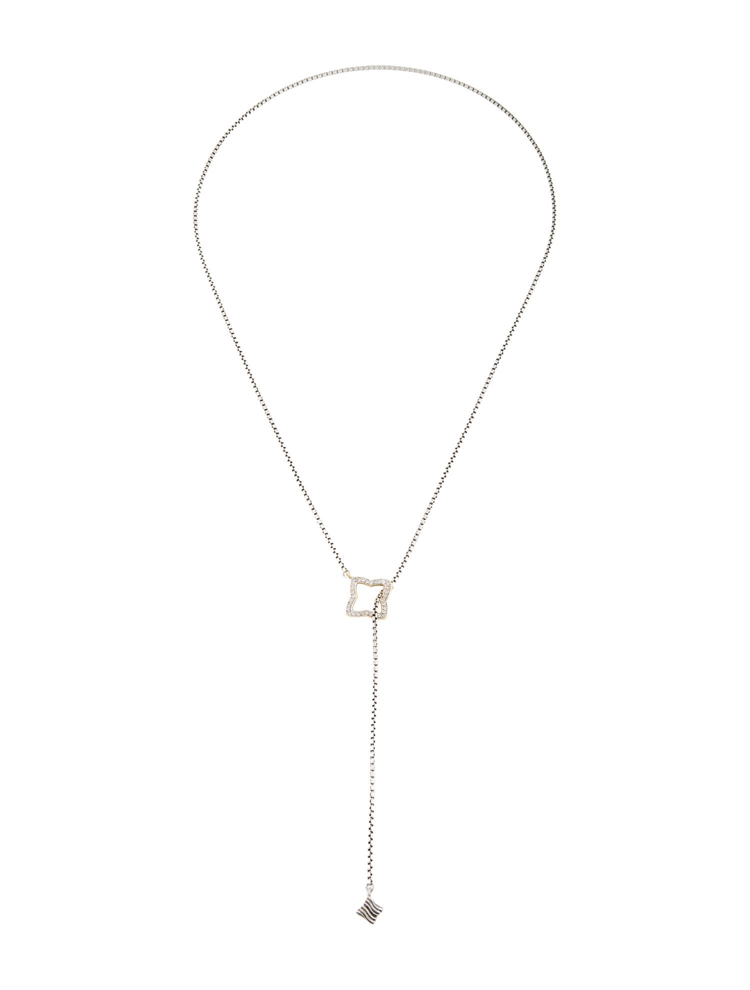 David Yurman Diamond Quatrefoil Lariat Necklace