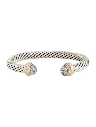 David Yurman Diamond Classic Cable Cuff Bracelet