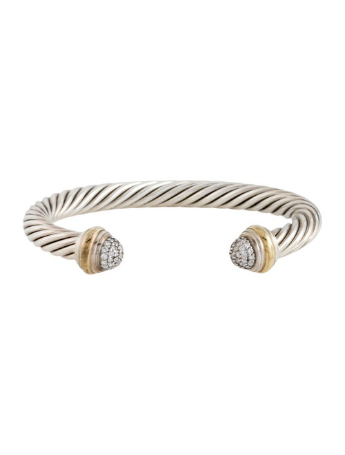 David Yurman Diamond Dome Classic Cable Cuff Bracelet