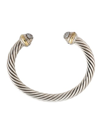 David Yurman Diamond Dome Classic Cable Cuff Bracelet