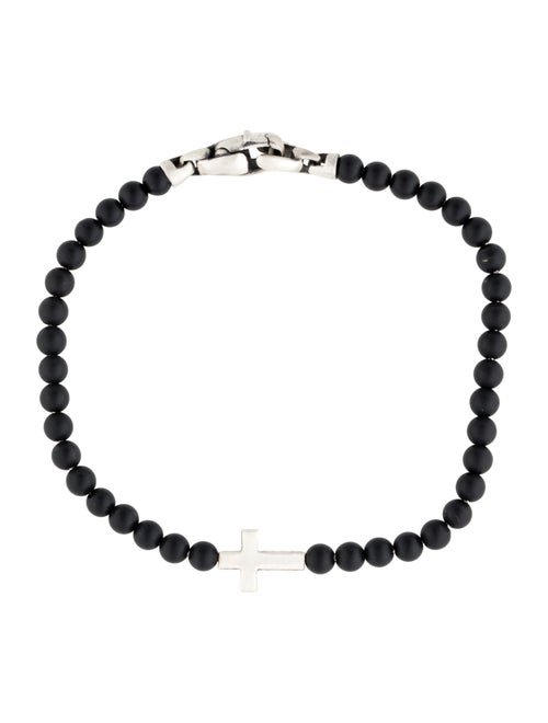David Yurman Onyx Spiritual Beads Cross Station Bracelet