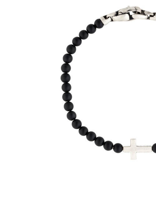 David Yurman Onyx Spiritual Beads Cross Station Bracelet