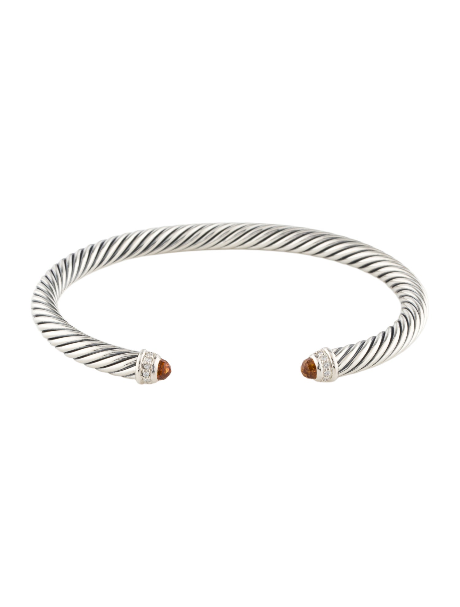 David Yurman Citrine & Diamond Cable Flex Cuff