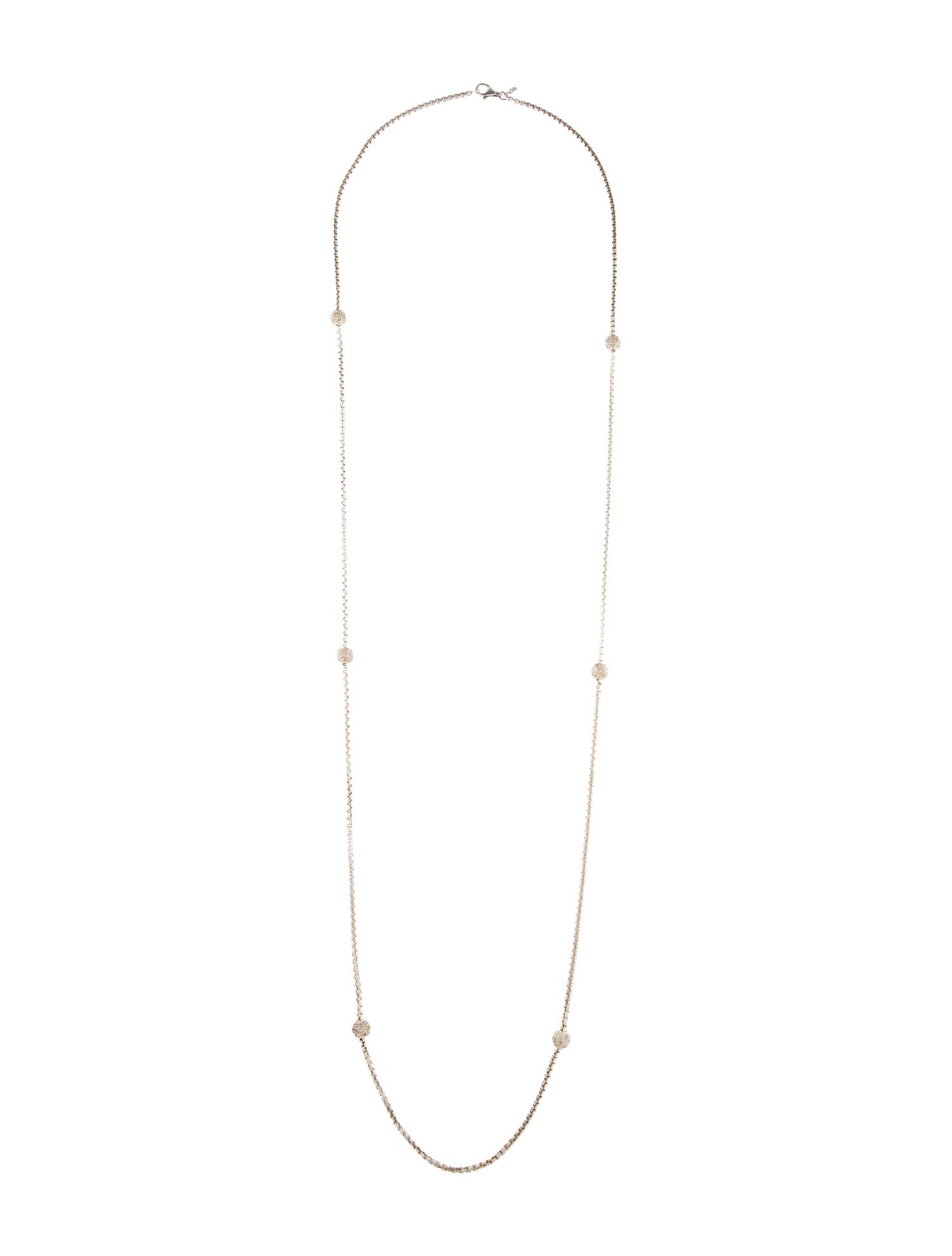 David Yurman Diamond Ball Station Necklace