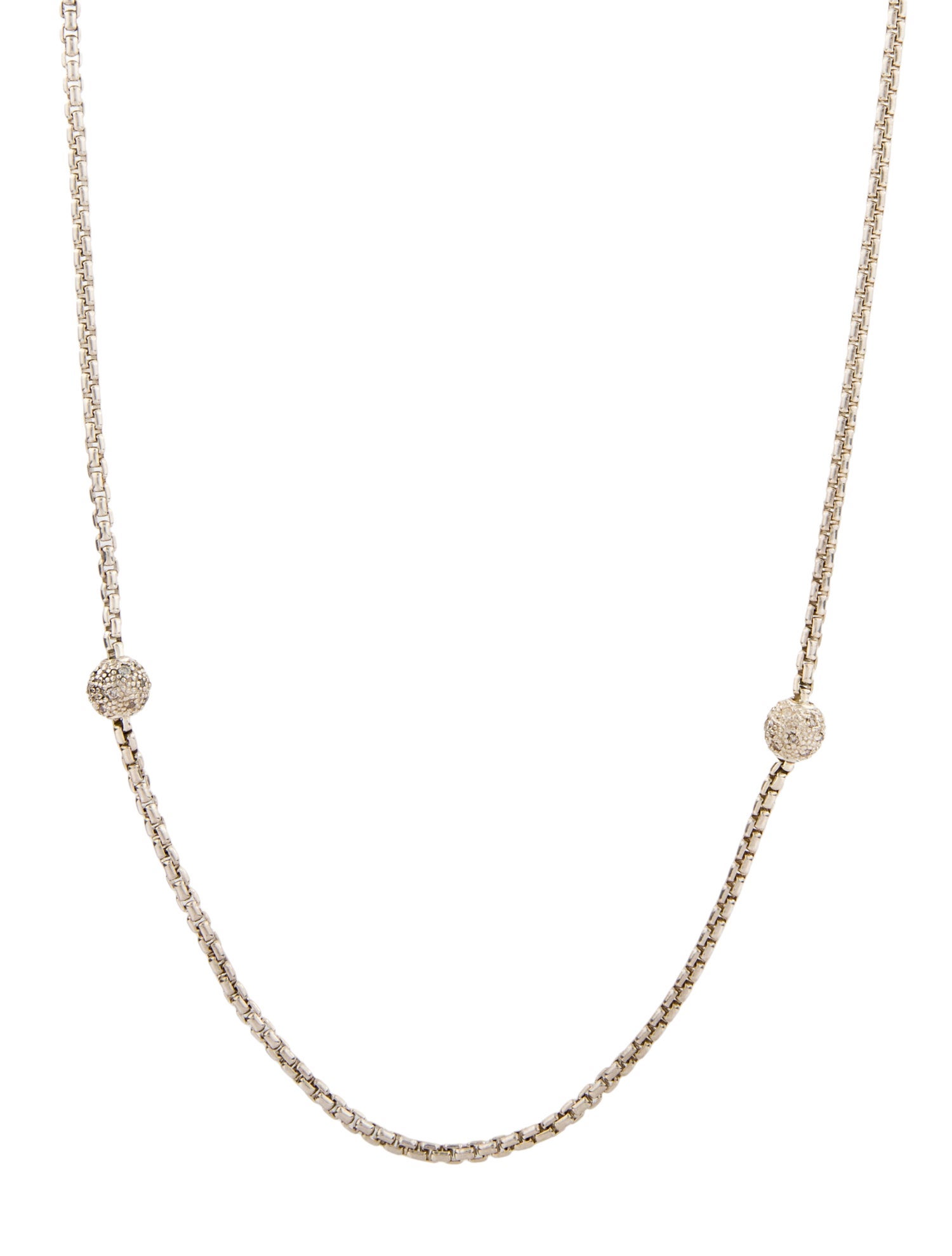 David Yurman Diamond Ball Station Necklace