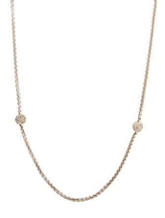 David Yurman Diamond Ball Station Necklace