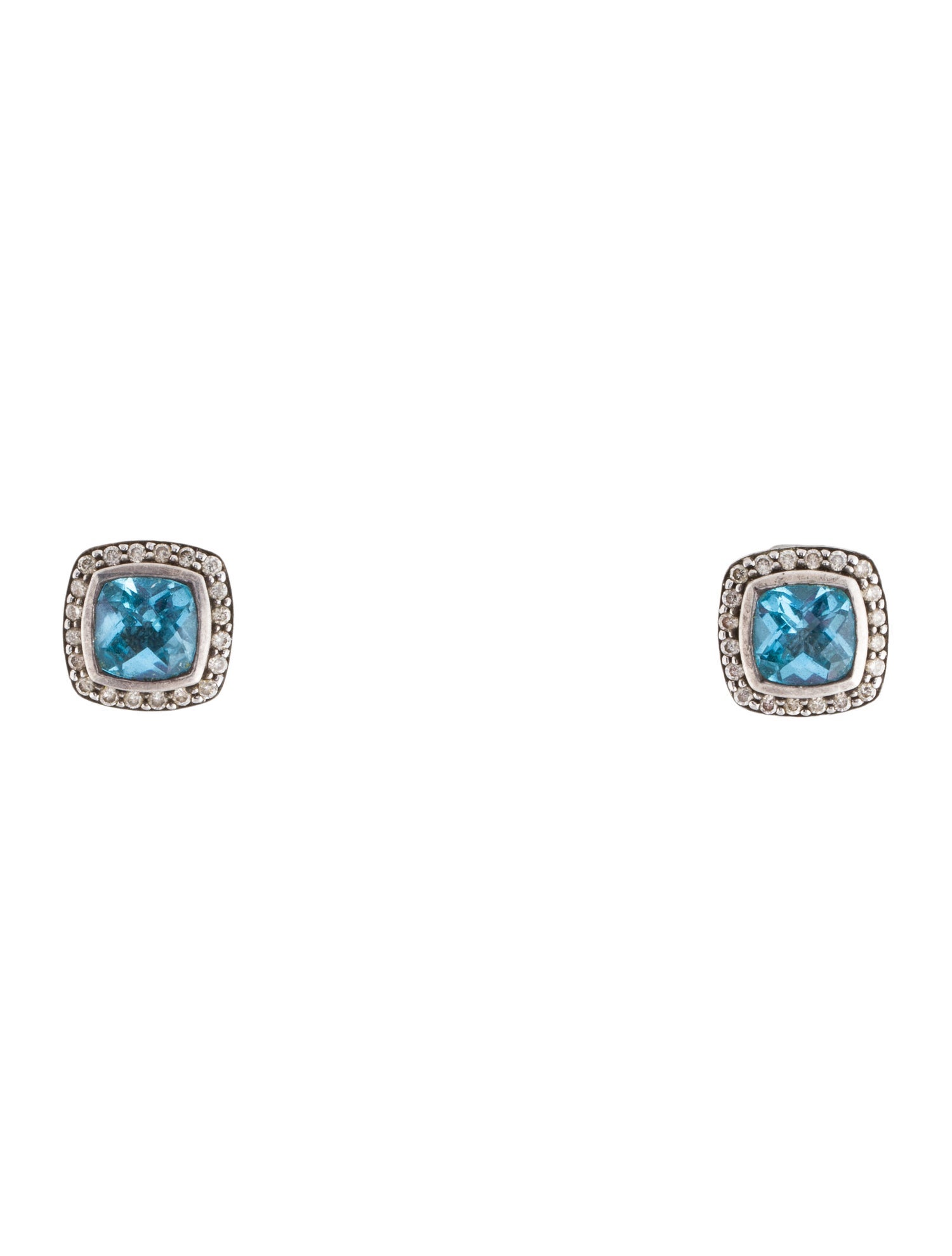 David Yurman Topaz & Diamond Albion Stud Earrings