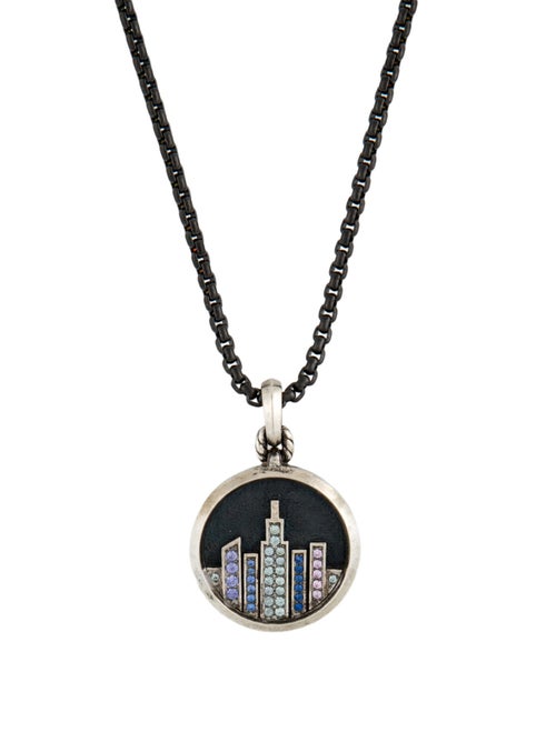 David Yurman Sapphire NYC Skyline Amulet Pendant Necklace