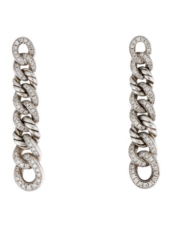 David Yurman Diamond Petite Pavé Curb Chain Earrings