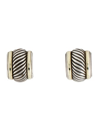 David Yurman Two-Tone Cable Earclip Earrings
